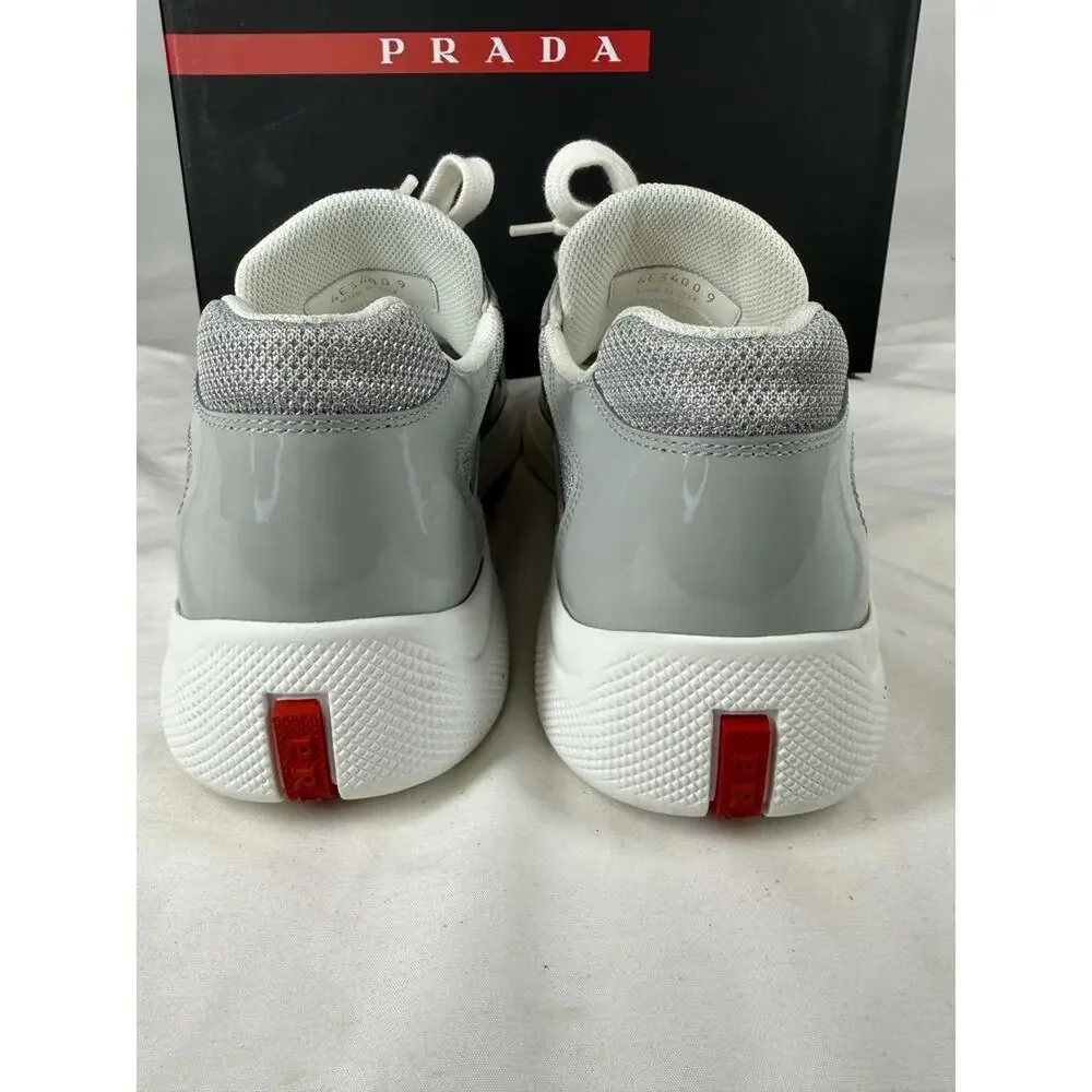 US Men's Size 10 Prada America Cup Silver in box SPB-JB 366785